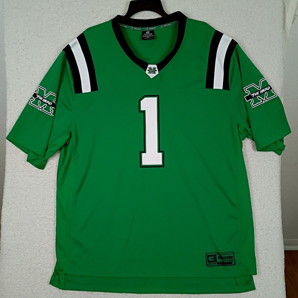 Colosseum Football Jersey Men 3XL Green Marshall Thundering Herd Vintage No. 1
